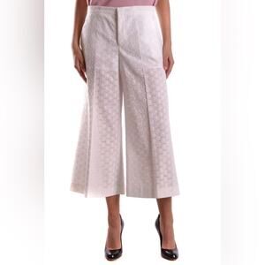 RED VALENTINO Cotton Lace Eyelet Wide Leg Pant Size US 6